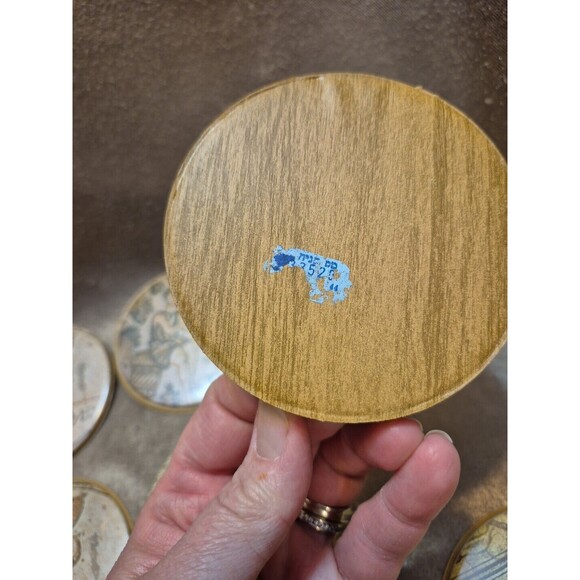 VTG RARE 1959 Vinyl Israel Souvenir Drink Coasters SET OF 11 3 1/2" - Picture 13 of 16